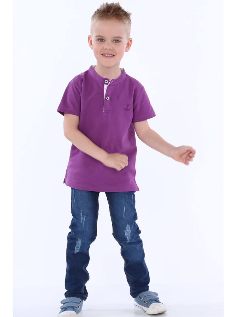 Boy\'s T-shirt with purple buttons NDZ4471 - Online store - Boutique